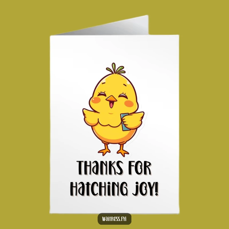 Free Printable Thank You Chick Card: Giggling Gratitude, DIY Downloadable