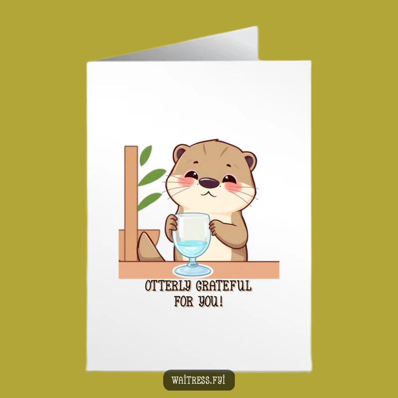 Free Printable Otter Thank You Card: Funny Downloadable Note of Gratitude