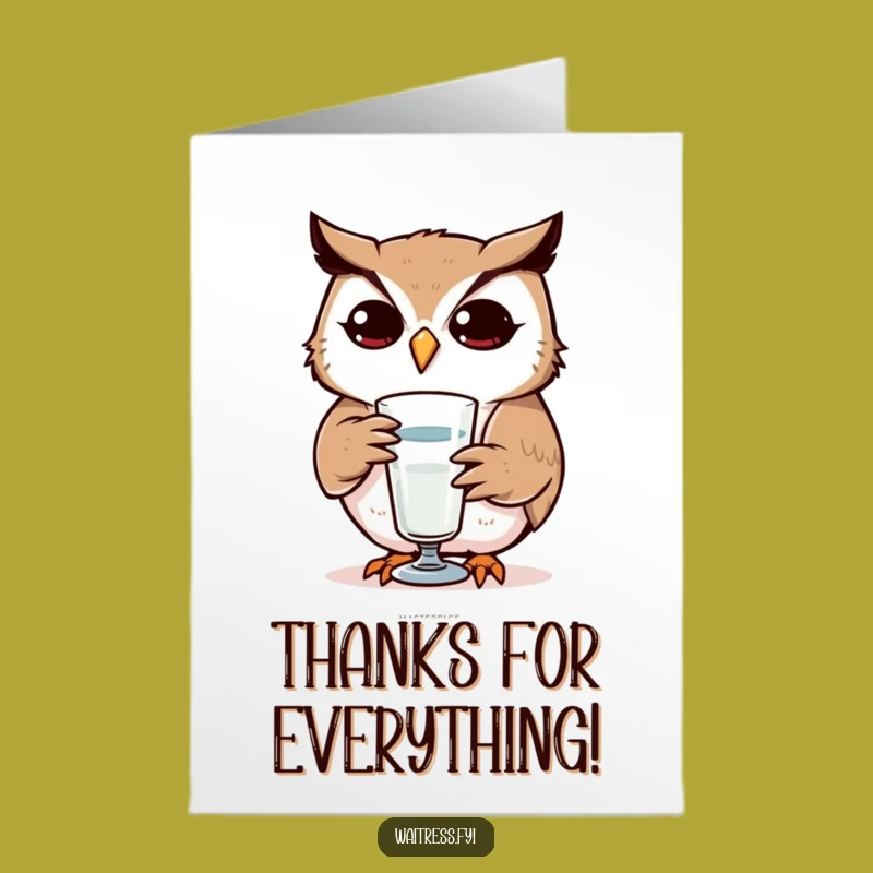 Free Printable Thank You Card: Determined Owl Gratitude, Funny Downloadable Gift
