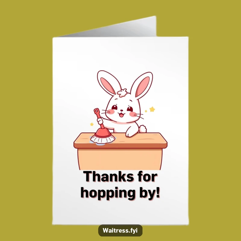 Free Printable Thank You Card: Kawaii Bunny's Sparkling Gratitude!