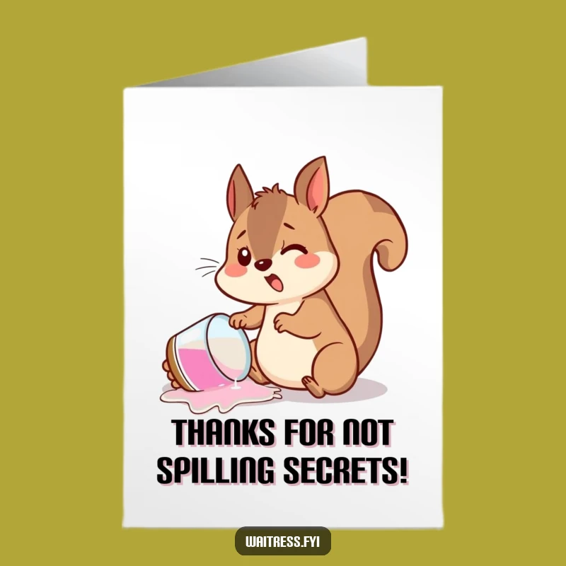 Free Printable Thank You Card: Squirrel's Messy Thanks Funny DIY