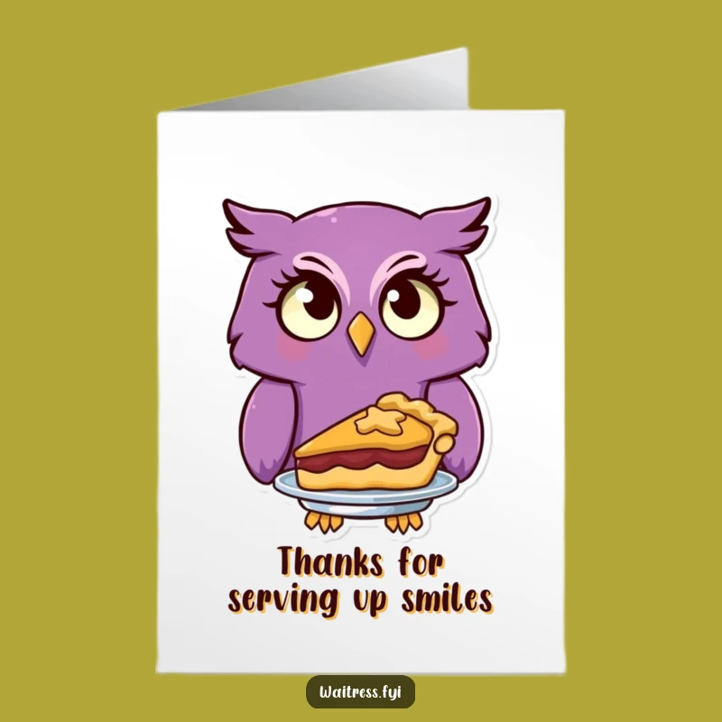 Free Printable Owl Thank You Card: Funny Pie Gratitude Downloadable