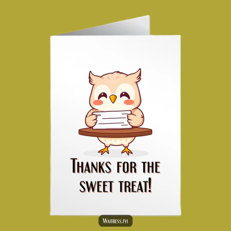 Free Printable Thank You Card: Owl's Generous Check Funny DIY