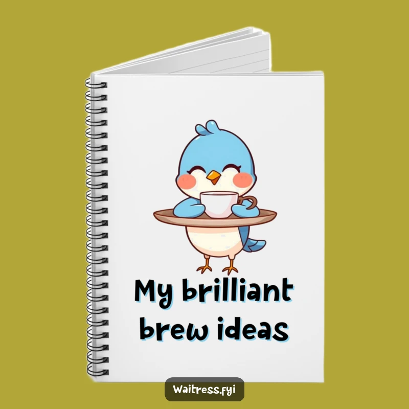Funny Blue Bird Barista Notebook: Jot Down Ideas With Witty Coffee Notes