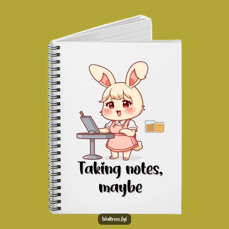 Funny Bunny Waitress Notebook: Jot Down Ideas with Cheerful Service