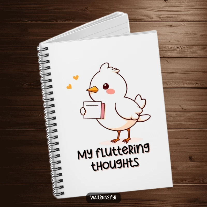 Funny Kawaii Bird Notebook: A kawaii bird joyfully delivers a note, inspiring you to write your own messages.