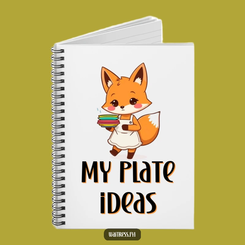 Funny Orange Fox Server Notebook: Jot Down Ideas With Energetic Flair