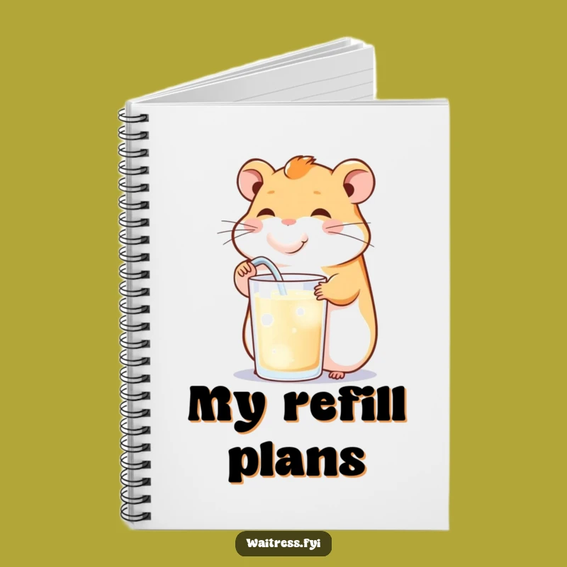 Funny Hamster Refill Notebook - Cheerful Hydration Journal & Gift