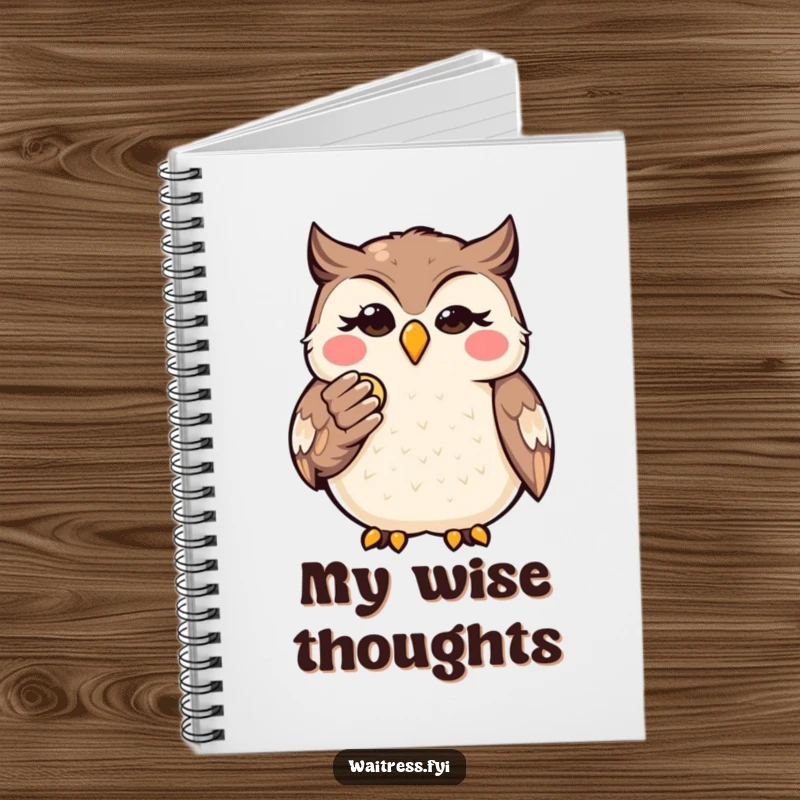 Funny Kawaii Owl Finance Notebook: Adorable notebook with a wise owl presenting a bill, perfect for jotting down finances with humor.
