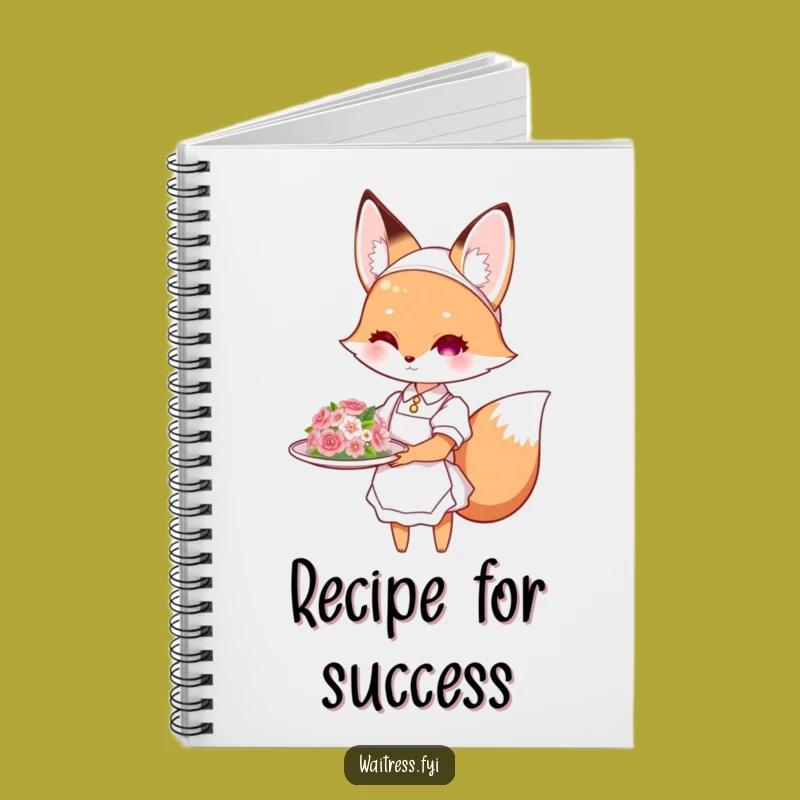 Funny Fox Waitress Notebook: Jot Down Ideas with Elegant Flair