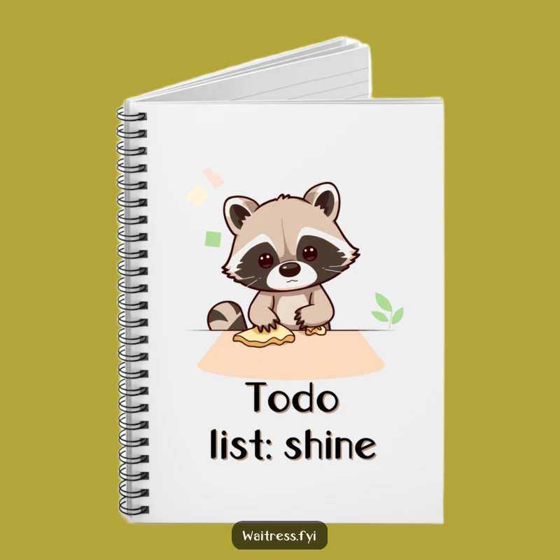 Funny Kawaii Raccoon Cleaning Notebook: Organize Your Thoughts Funny Gift