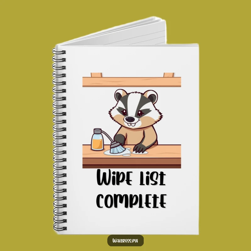 Funny Determined Badger Notebook - Hilarious Journal for Cleaning Plans & Ideas Gift