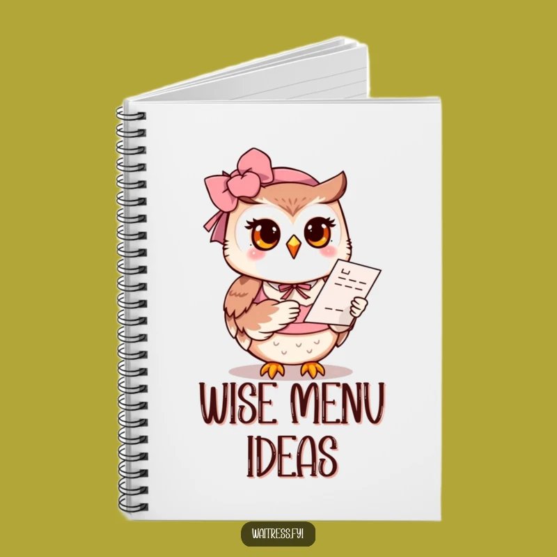Funny Owl Waitress Notebook: Owl Offers Menu, Journal Funny Gift