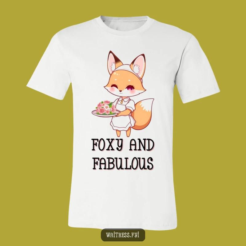 Funny Fox Waitress T-Shirt: Graceful Service Humor Gift