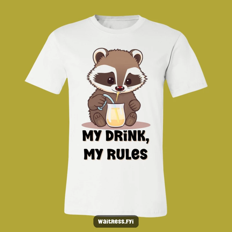 Funny Brave Badger Bartender T-Shirt - Unique Animal Tee for Cocktail Lovers