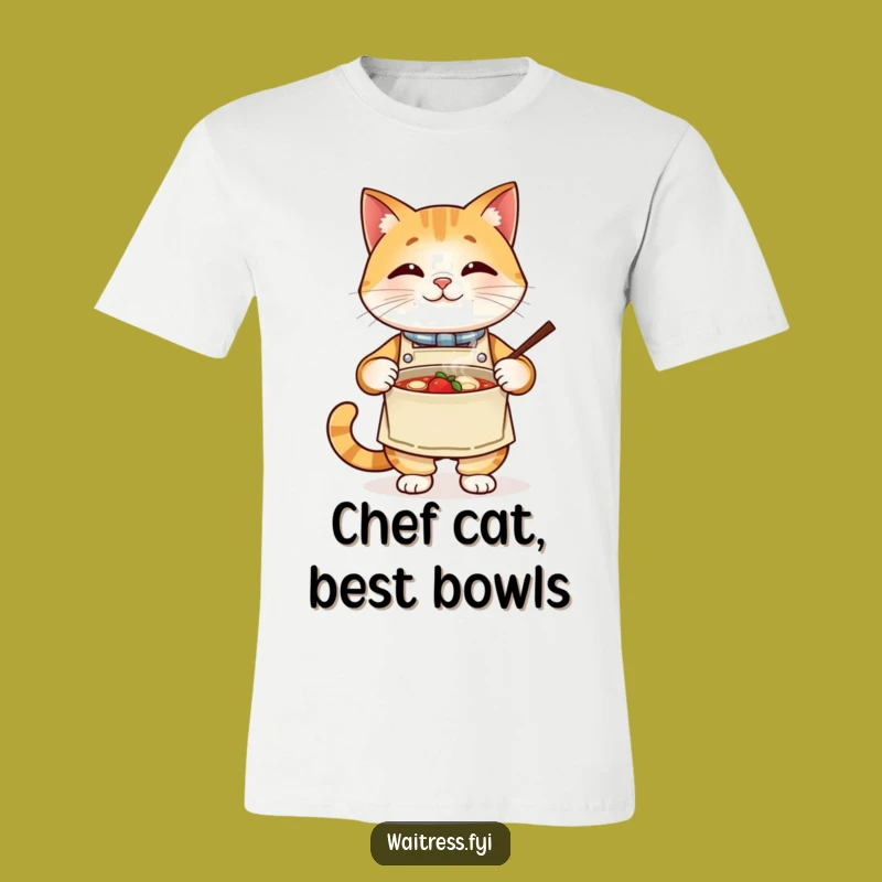 Funny Cat Chef T-Shirt - Proudly Serving Smiles - Hilarious Animal Tee