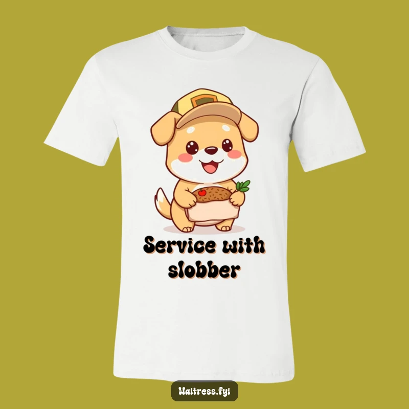 Funny Dog Delivery T-Shirt: Cheerful Cap Dog, Hilarious Meal Service Tee, Perfect Funny Gift