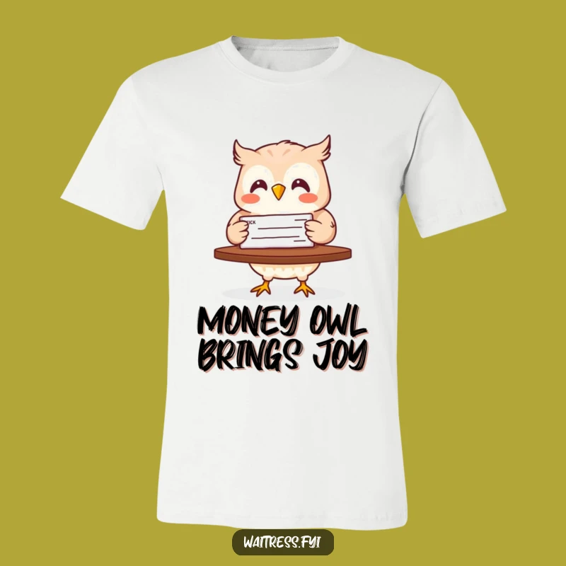 Funny Owl Check Delivery T-Shirt: Wear Your Financial Wins with Humor