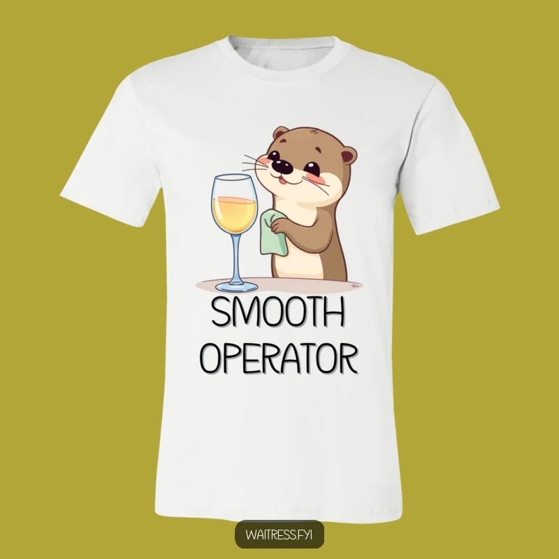 Funny Otter Bartender T-Shirt: Cute Animal Apparel, Great Funny Gift Idea