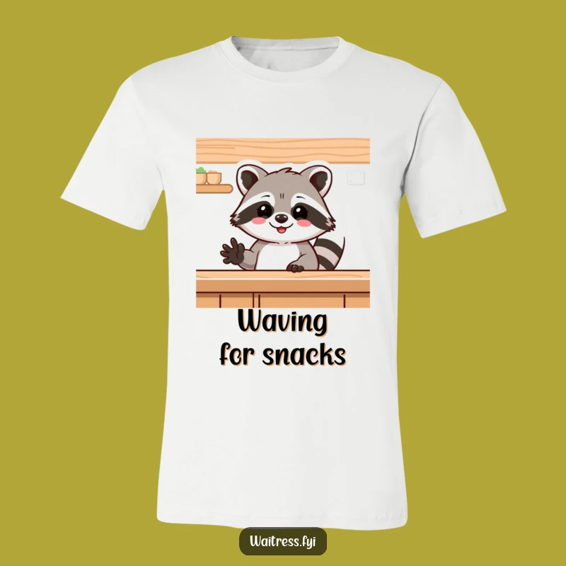 Funny Raccoon Friendly Wave T-Shirt - Adorable Animal Tee for a Cheerful Gift