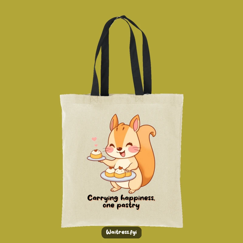 Funny Kawaii Squirrel Tote Bag: Carry Your Goods with This Cute Pastry Serving Accessory