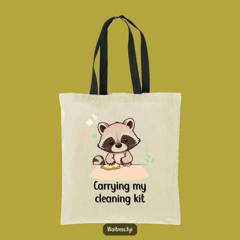Funny Kawaii Raccoon Cleaning Tote: Carry Your Sparkle Funny Gift