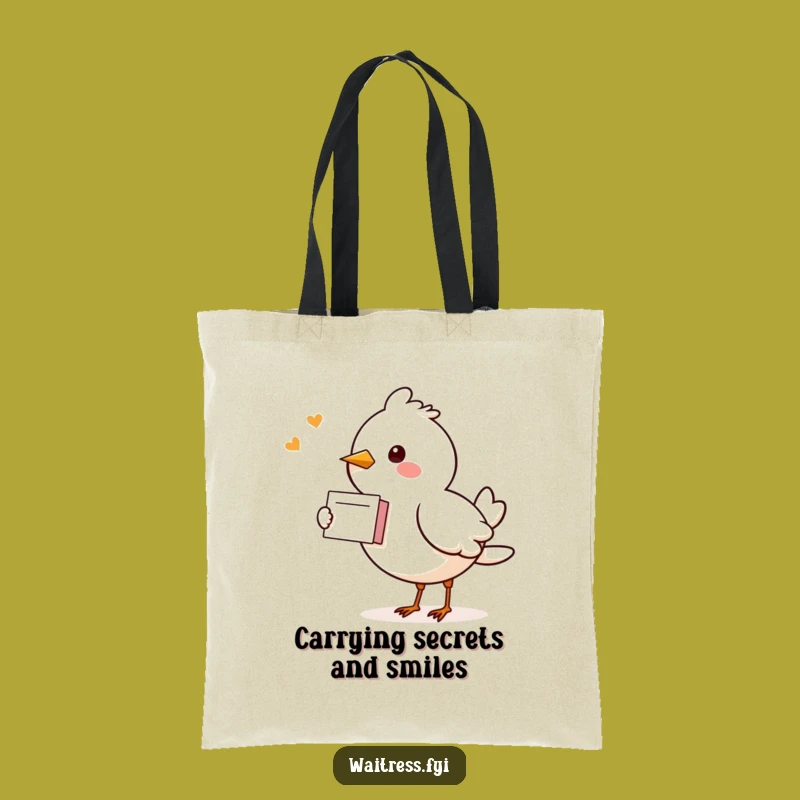 Funny Kawaii Bird Tote Bag: Carry Your Goods with This Cheerful Note Messenger Bag
