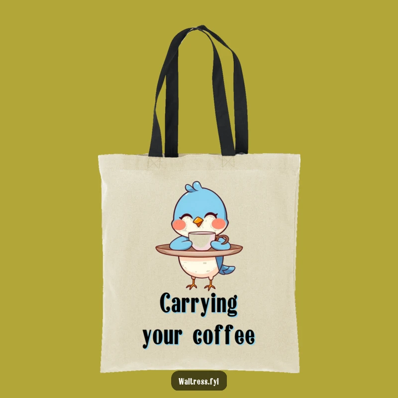 Funny Blue Bird Barista Tote Bag: Carry Your Essentials With Witty Style