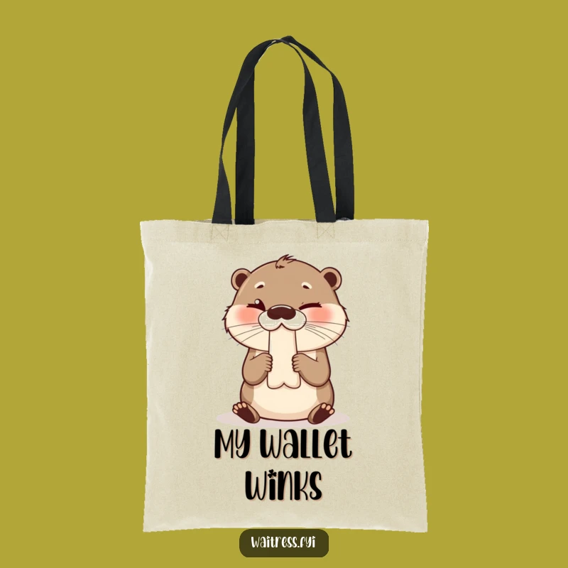 Funny Otter Bill Wink Tote Bag - Hilarious & Practical Gift for Service Staff