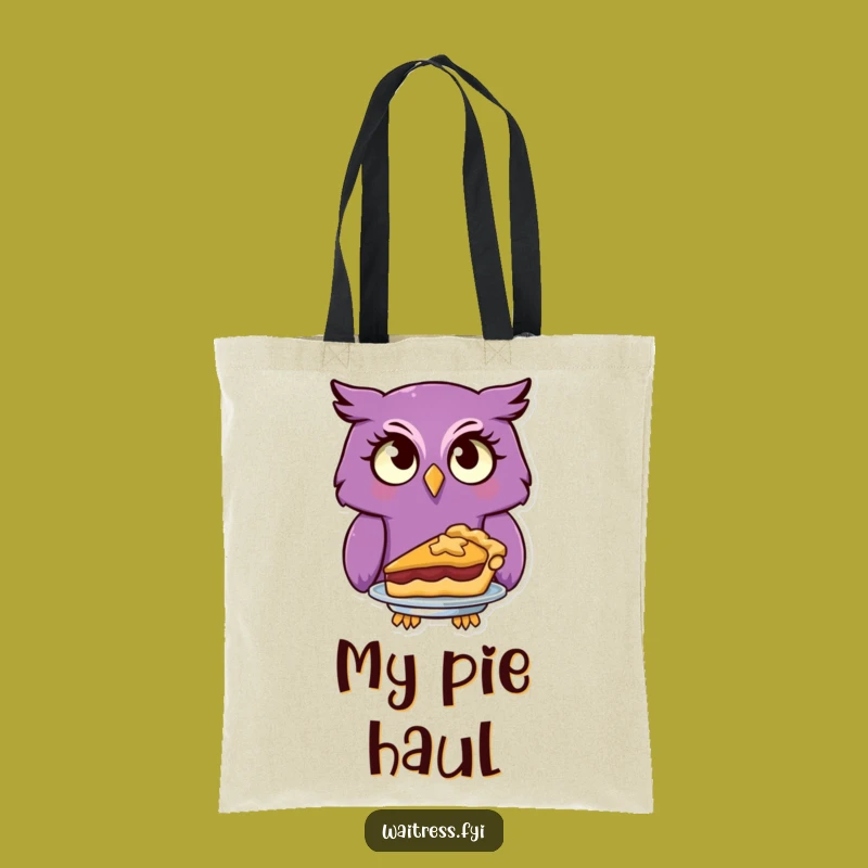 Funny Owl Serving Pie Tote Bag, Carry Desserts and Laughter in Style