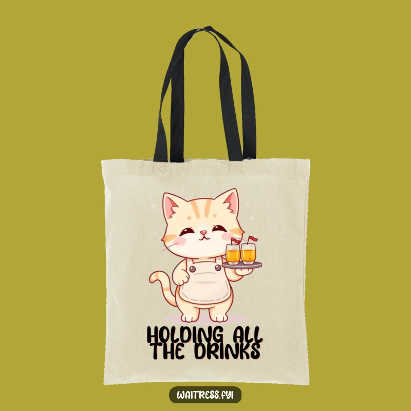 Cute Funny Cat Tote Bag: Carry Drinks with Kawaii Charm Humor
